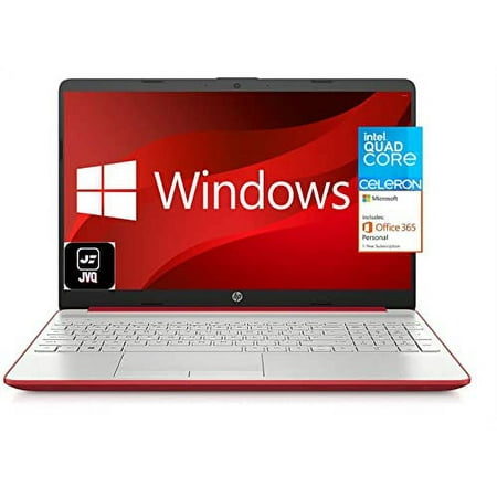 HP 2022 Newest 15 15.6” HD Display Laptop Notebook, Intel Pentium Quad-Core N5000(Up to 2.7GHz), 8GB DDR4 RAM, 128GB SSD, 1-Year Office 365, HDMI, USB-C, WiFi, Webcam, Win10, Scarlet Red