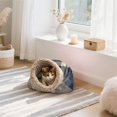 thumbnail image 6 of Winter Cat Sleeping Bag For Indoor Pet Sleeping Bag 18.9'x22.8' Navy Blue Beige, 6 of 8