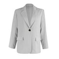 thumbnail image 4 of BSDJILFG Women Blazers Business Casual Jackets Notch Neck Long Sleeve Tailored Fit Dressy Jackets, 4 of 5