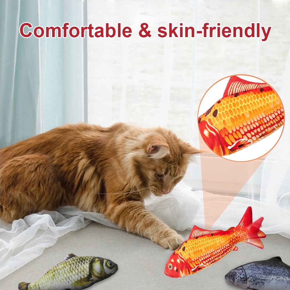 2 Pack Floppy Fish Cat Toys, Cat Toys Flopping Fish, Moving Kitten Kicker, Floppy Wiggle Carp For Small Dogs, Soft And Durable, Interactive Kitten Kicker For Indoor For All Breeds