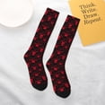 thumbnail image 6 of JUNZAN Fun Novelty Knee Warmer High Socks-Red Skulls 2, 6 of 8