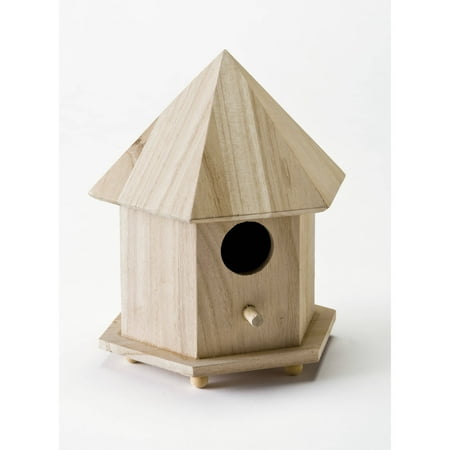 Plaid Wood Surfaces Gazebo Birdhouse, 1 Each