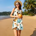 thumbnail image 3 of Vsdgher Robes d'Été Imprimé Papillons pour Femmes Robe de Plage Décontractée Col en U Sans Manches Robe d'Été Ample avec Poche, 3 of 7