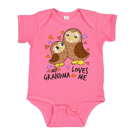 

Inktastic My Grandma Loves Me- Cute Owl Family Boys or Girls Baby Bodysuit