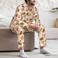 thumbnail image 7 of Naloa Cute Ice Cream Men’s Pajamas Set - Long Sleeve Button Down Sleep Shirt and Pajama Bottoms Sleepwear Set-XX-Large, 7 of 7