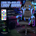 thumbnail image 4 of Bigzzia Gaming Chair with LED Lights Ergonomic Office Chair for Adults and Kids - Adjustable Height, 360° Swivel, Headrest Support, Mesh PU Leather, Black & Blue, 4 of 8