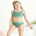thumbnail image 4 of GYRATEDREAM Girl's 2 Piece Swimsuit Sport High Waist Teen Kids Bikini Set Bathing Suit Swimwear for 8-9Y Green, 4 of 8