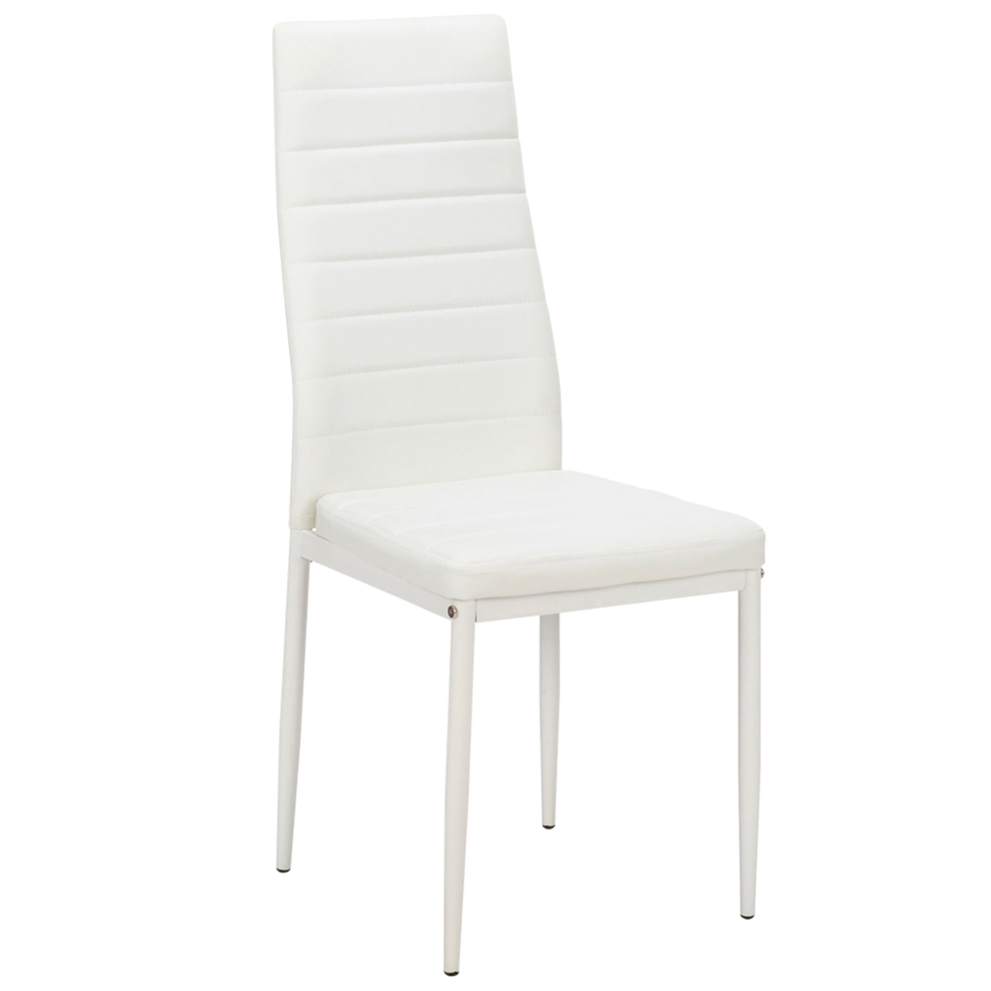 Kepooman Modern PU Dining Chairs Set of 4, Texture High Backrest Dining Chairs, kitchen Side Chairs for Kitchen Living Room Bedroom, White Kepooman Modern PU Dining Chairs Set of 4, Texture High Backrest Dining Chairs, kitchen Side Chairs for Kitchen Living Room Bedroom, White