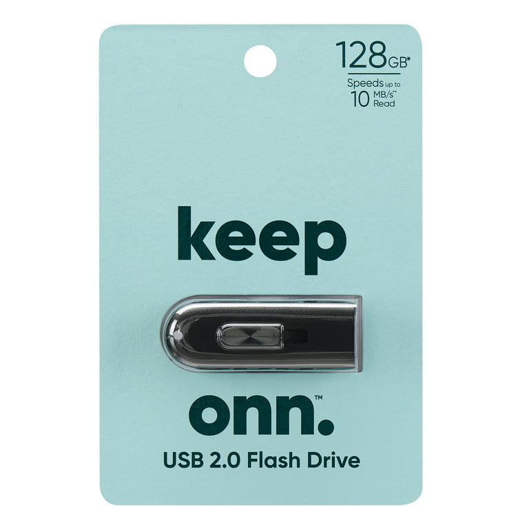 onn. USB 2.0 Flash Drive for Tablets and Computers, 128 GB Capacity 
