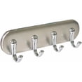thumbnail image 2 of shiyou-iDesign York Self-Adhesive Key Rack Organizer for Entryway, Kitchen - 4 Hook, Stainless Steel/Chrome, 2 of 4