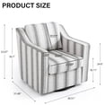 thumbnail image 5 of Swivel Accent Chair, Swivel Barrel Chair, Upholstered Comfy 360 Degree Swivel Club Chair for Living Room/Bedroom/Waiting Room/Office(Linen Stripe Gray, Set of 1), 5 of 6