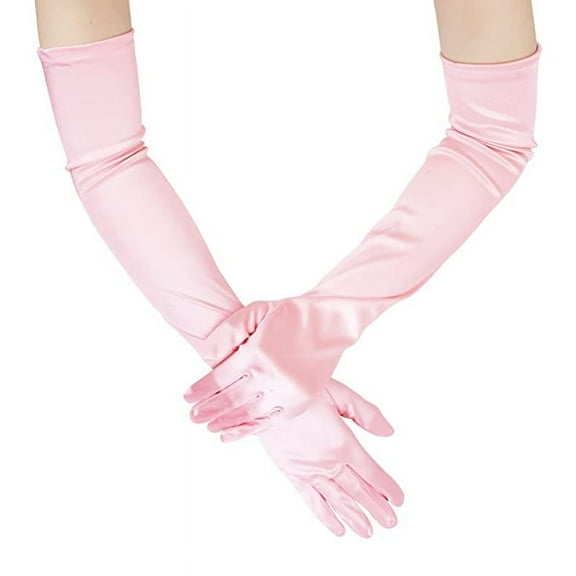 Namzi Long Gloves 1 Pairs 55cm Evening Gloves, Prom Gloves, for Formal Occasions,Pink