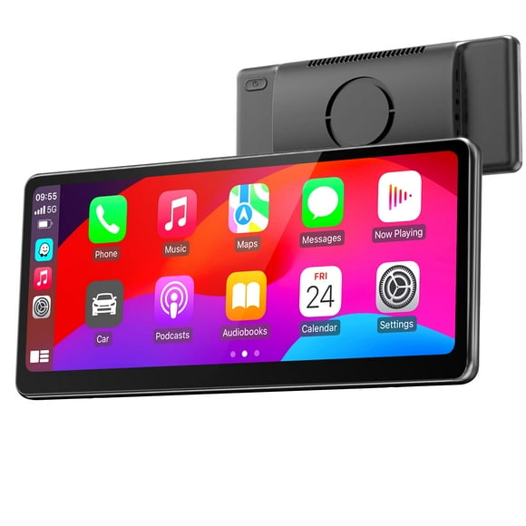 MINIX [Pantalla totalmente laminada 2025] Estéreo inalámbrico portátil para automóvil Carplay de 60 fps Pantalla táctil HD 1920 * 720 de 8.9 pulgadas para Carplay y Android Receptor estéreo para autom