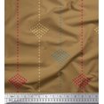 thumbnail image 1 of Soimoi Brown polyester Crepe Fabric Dotted Jamdani Printed Craft Fabric by the Yard 52 Inch Wide, 1 of 1