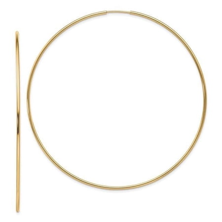 Primal Gold 14 Karat Yellow Gold Endless Tube Hoop Earrings