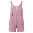 thumbnail image 5 of Qicasul Women Jumpsuit for Summer Casual Fashion Sleeveless Jumpsuit With Button Front And Shorts Strappy Romper Overall For Daily Wear Pink XXXL, 5 of 5