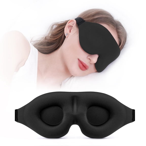 3D Contoured Sleep Mask for Side Sleepers – 100% Blackout Eye Mask with Adjustable Strap, Breathable & Pressure-Free for Travel, Shift Work & Insomnia Relief