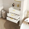 thumbnail image 2 of Euroco 24inch Wall Mounted Floating Cabinet w/Double Drawer, Floating Rectangular Vanity Small Bathroom Sink With Single Faucet Hole and Overflow, Modern Bathroom Cabinet with Ceramic Basin Sink, 2 of 9
