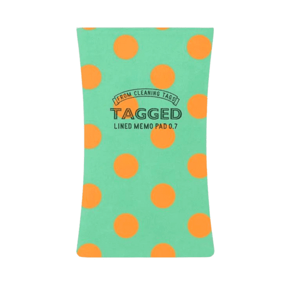 Tagged Outdoor Memo Pad: 2-3/5 in. x 4.4 in. (Orange/Green Polka Dot)