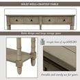 thumbnail image 4 of Wooden Console Table with Two Drawers and Bottom Shelf,Antique Entryway Table for Hallway Living Room,Grey Wash, 4 of 5