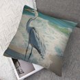 thumbnail image 7 of Acheng  Decorative Throw Pillow Cover Square Size 18x18 Inches Blue Heron Beach Sea Wave Watercolor Painting Decor Pillowcase with Hidden Zipper Decor Cushion Covers,Set of 2 White 18x18in, 7 of 7