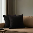 thumbnail image 5 of A1HC Set of 2 Luxurious Soft Velvet Throw Pillow Covers Only, 24"x24", Black, Decorative Cushion Covers with Hidden YKK Zipper for Sofa or Bed, 5 of 7