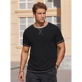 thumbnail image 2 of RICHCOIN Mens T Shirt Short Sleeve Crewneck Casual Color Block Summer Tops, 2 of 7