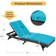 thumbnail image 6 of Vicluke Patio Chaise Lounge Chair, Steel Outdoor Chaise Lounge with Adjustable Backrest and Removable Cushion, Garden(Blue), 6 of 8