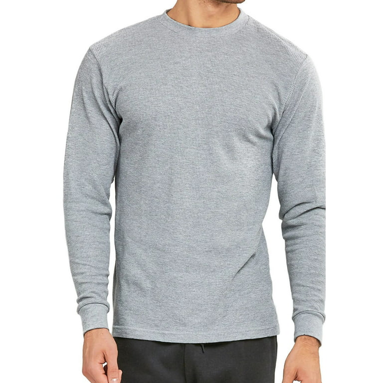 Men's Heavyweight Cotton Long Sleeve Thermal Top, Heather Grey S, 1 Count,  1 Pack 