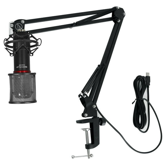 Rockville RCM SR Studio/Recording Condenser Microphone Mic and Audio Technica Boom