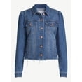 thumbnail image 4 of Sofia Jeans by Sofia Vergara Women's Cropped Fray Hem Jacket with Puff Sleeves, 4 of 6