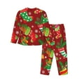 thumbnail image 2 of Uemuo X-mas and New Year Pattern Womens Pajama Sets,PJ Set for Women,Pajamas for Women Logo,Long Sleeve Pajama Set for Women,Soft Long Sleeve Top With Pants-XX-Large, 2 of 9