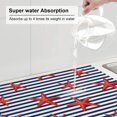 thumbnail image 5 of Fuzoiu Starfish Navy Blue Stripe Print Absorbent, Reversible Microfiber Dish Drying Mat for Kitchen, Dish Drying Pad for Dishes, Utensils, Pots and Pans, Extra Large 18 Inch x 24 Inch, 5 of 7