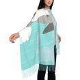 thumbnail image 4 of Honeii Dog In Bathtub Print Scarf Oversized Scarf Tassel Fall Winter Thick Scarf Warm Shawl Women,Women's Scarves & Wraps, 4 of 8