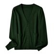 thumbnail image 1 of Prolriy Cardigans pour Femmes Chandail Ample en Coton Mercerisé Boutonné Uni avec Veste Cardigan Chandails pour Femmes Hauts pour Femmes Vert Armée TTTG, 1 of 8