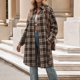 thumbnail image 1 of Camisa Chaqueta de otoño para mujer, abrigo informal con botones de manga larga, ajuste holgado, cuello en V, traje diario Kuymtek Marrón T S para Mujer, 1 of 6