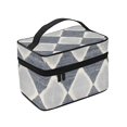 thumbnail image 4 of Handbag Travel Bag Cosmetic Bag 9×6.3×6.7in Multi-Function Bag Large Capacity For Camping Travel Family Travel Argyle Plaid Lightslategray_1, 4 of 6