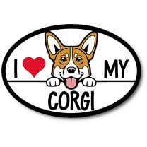 Magnet Me Up I Love My Corgi Magnetic Car Decal, 4x6 in Oval, Dog Breed Lover