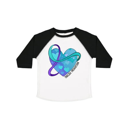 

Inktastic Suicide Prevention Awareness Purple and Teal Heart Ribbon Gift Toddler Boy or Toddler Girl T-Shirt