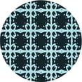 thumbnail image 1 of Ahgly Company Machine Washable Indoor Round Transitional Deep Teal Green Area Rugs, 5' Round, 1 of 7