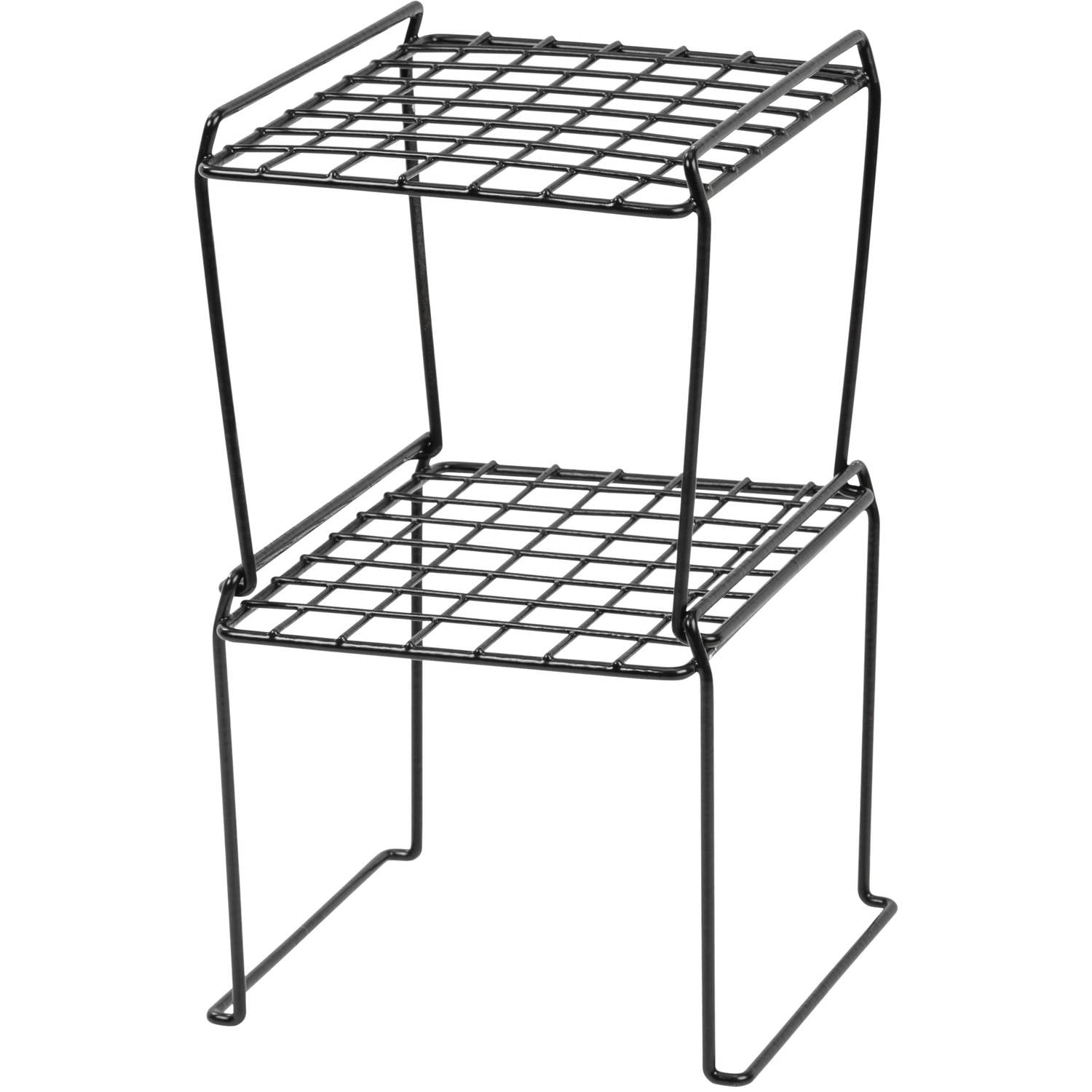 IRIS 8inch Stackable Wire Locker Shelf Black 4pack Industrial Storage