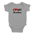 thumbnail image 2 of I Love My Sister Brother Baby Bodysuits Twinss Twins Clothes Gift (Gray, 0-3M), 2 of 5