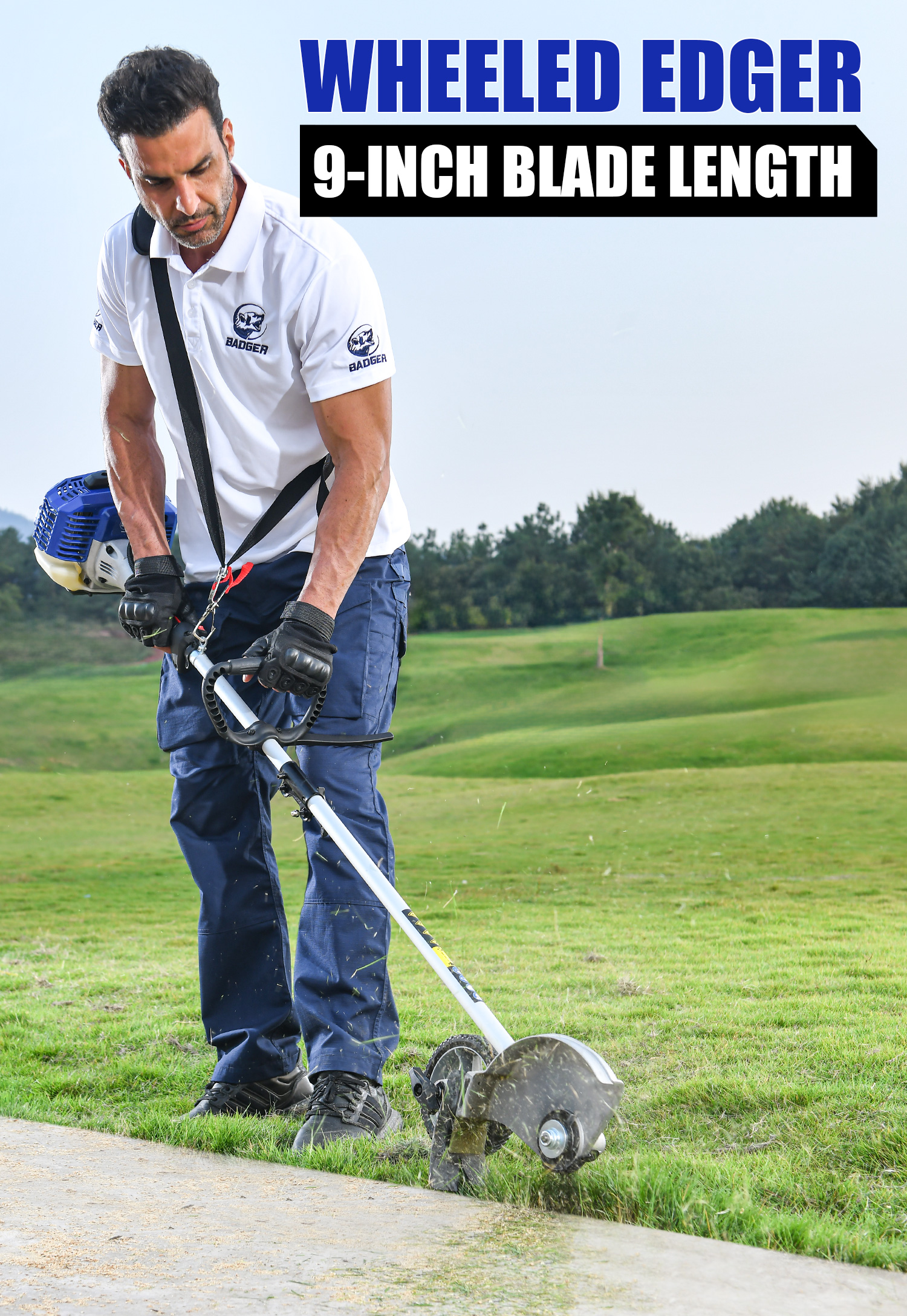 WILD BADGER POWER Gas 4-in-1 Yard Care System, 26cc 2-Cycle Full-Crankshaft Engine Multi-Tool with Attachments, String Trimmer/Edger, Hedge Trimmer and Brush Cutter Blade