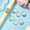 thumbnail image 5 of 3pcs 3 styles Natural Rose Quartz & Amethyst & Green Aventurine Finger Rings Copper Wire Wrapped Jewelry for Women US Size 8 1/2(18.5mm) 1pc/style, 5 of 8