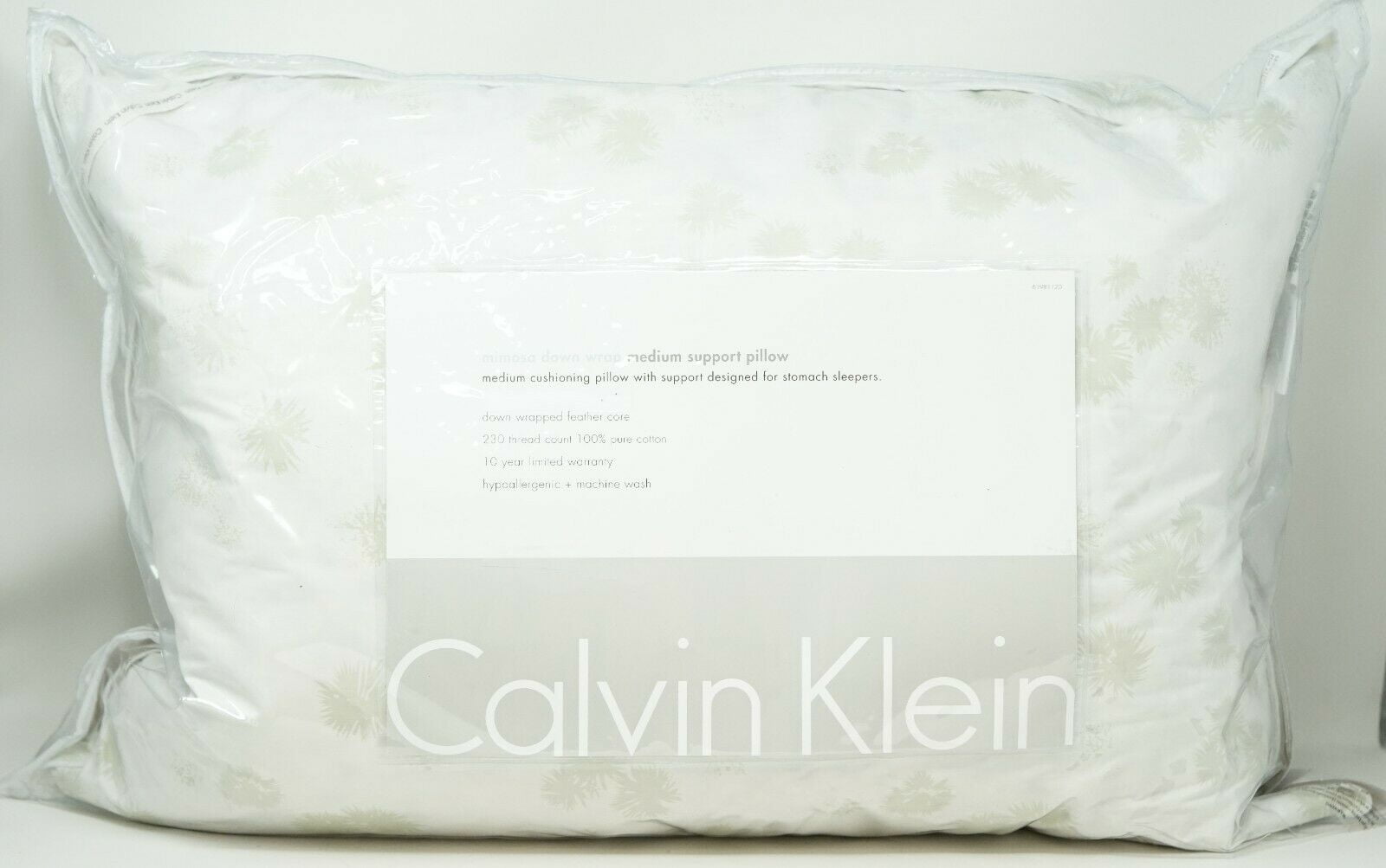 Calvin Klein Mimosa Feather Down Cotton Floral Bed Pillow STANDARD QUEEN Walmart