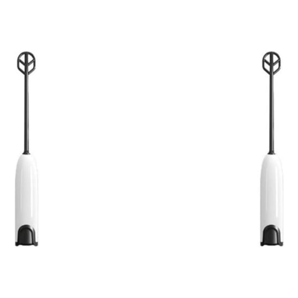 Naiovety Agitador eléctrico ABS, lavable, desmontable, botón de Control, reemplazo, hogar, cocina, leche, jugo, té, mezclador, herramienta de Blanco negro 2Conjunto