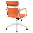 thumbnail image 3 of Modern Contemporary Office Chair, Orange Faux Leather, 3 of 4
