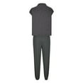 thumbnail image 4 of Timegard Ensembles de Détente pour Femmes Manches Courtes Crop Top Bas Resserré avec Poches Tenues Amples Couleur Unie, 4 of 5