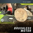 thumbnail image 4 of Greenworks 40V 14" Cordless Brushless Electric Chainsaw, 2.0 Ah Battery and Charger Included [75+ Compatible Tools], 4 of 7