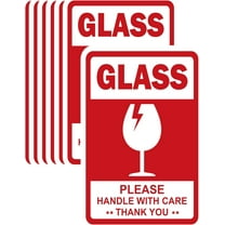 4x6 Inch Large Glass Fragile Warning Stickers Handle with Care - Fragile Stickers for Shipping Moving Glass Fragile Labels for Galss Delicate Items 100 Pcs